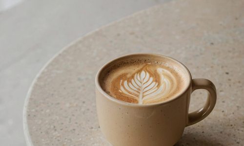 Latte on Terrazzo Table